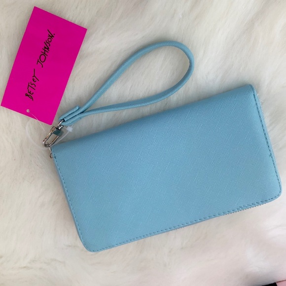 Betsey Johnson NWT Blue Bow Wallet With Wristlet - Picture 3 of 7